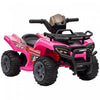 Aosom Voiture A Chevaucher 4 Roues Avec De Vrais Phares De Travail, Moto Alimentee Par Batterie 6 V Pour 18-36 Mois, Rose