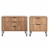 Ensemble moderne de commode 2 pieces Dumbo en brun dore
