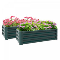 Outsunny Ensemble De 2 Lits De Jardin Sureleves, Jardinieres En Acier Pour Les Plantes, Jardiniere S