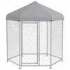 Pawhut Niche D'exterieur Pour Chien Avec Housse Impermeable Et Resistante Aux Uv Pour Chiens De Taille Moyenne Et Grande, 6,9' X 6,1' X 7', Argent