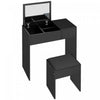 HOMCOM Ensemble de coiffeuse avec miroir et tabouret pour chambre a coucher