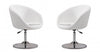 Fauteuil lounge pivotant moderne Hopper en tissu blanc - Lot de 2