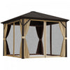 Outsunny Auvent De Gazebo En Aluminium Pour L'exterieur, Marron