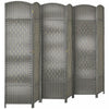 HOMCOM Separateur de piece pliable 6' de haut, gris melange