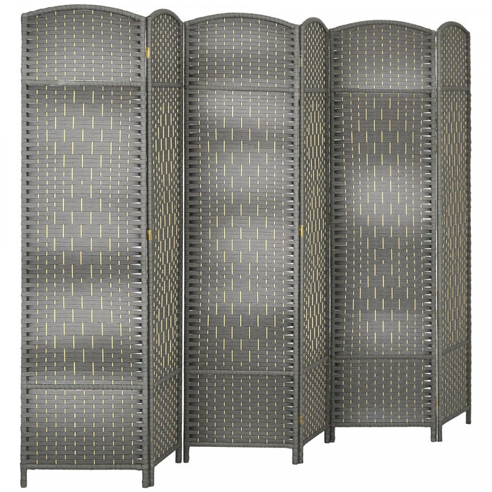 HOMCOM Separateur de piece pliable 6' de haut, gris melange