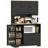 HOMCOM Meuble de rangement de cuisine de 64 po, buffet de cuisine, noir