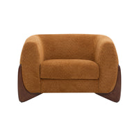  Tuxor Fauteuil Moderne en Bouclette a Design Tuxedo, Caramel, Noyer