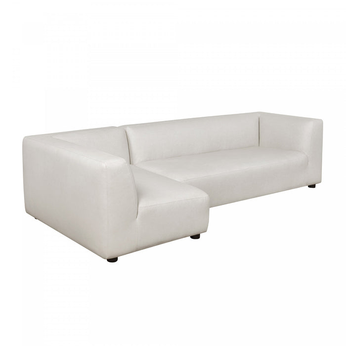 Canape sectionnel moderne contemporain Lukas 2 pieces, 118\", oriente a gauche, couleur creme
