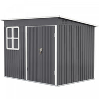 Outsunny Remise De Rangement En Metal Avec Fenetre, Portes Verrouillables