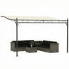 Outsunny Pergola murale exterieure 3,5 x 2,5 m, abri solaire, blanc creme