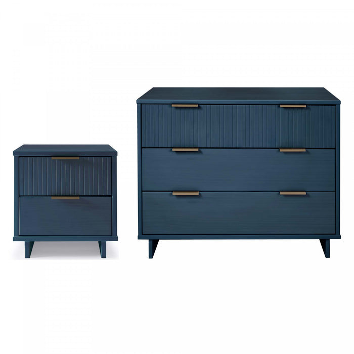 Ensemble de commode 2 pieces Granville Modern en bleu minuit