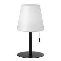 Lampe de table Tinsley de Dainolite avec abat-jour blanc, fini noir mat et ampoule de 2,5 W de couleur changeante