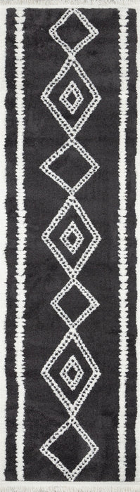 Tapis Contemporain Zelda 2'3\" x 7'6\" en Noir