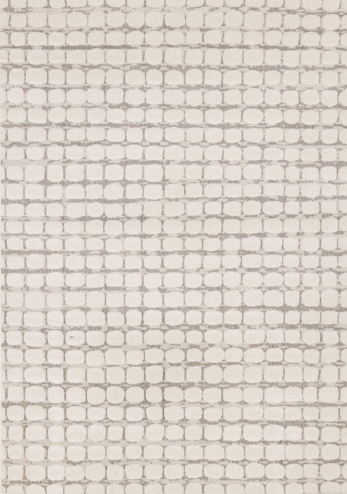 Tapis Oslo White a grands galets, 5'3\" x 7'7\"