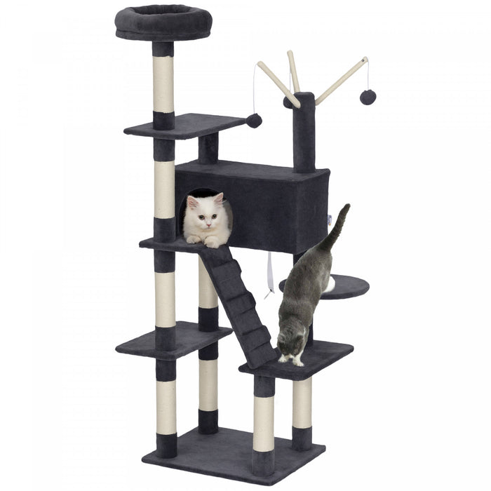 Arbre a Chat de 150 cm de Haut avec Poteaux a Griffer en Sisal, Condo