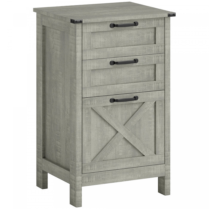 HOMCOM Classeur a 3 tiroirs pour format lettre A4, gris pierre