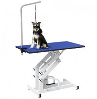 Pawhut Table De Toilettage Deluxe Professionelle Hydraulique Pour Chien Avec Bras Coulant, Bleu