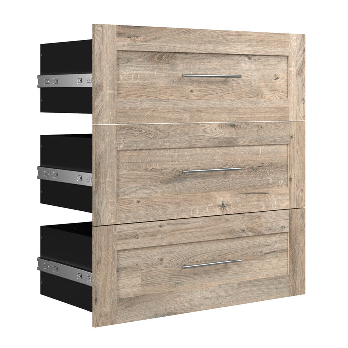 Ensemble de 3 tiroirs Pur de Bestar pour organisateur de garde-robe de 36 po (L) - brun rustique