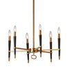 Lustre Langford de Dainolite avec fini bronze rétro et 6 ampoules