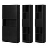 Liora Ensemble Bibliotheque Et 2 Bibliotheques Etroites 5 Tablettes - Chene Noir