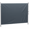 Outsunny Auvent De Patio Retractable, Ecran De Confidentialite, Gris Fonce