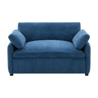 Fauteuil d’appoint surdimensionne Olivia avec coussins, bleu