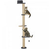 Wall Mounted Cat Shelves With Perch For Playing, Dark Grey