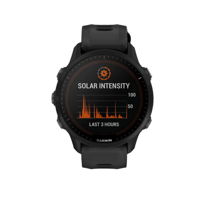 Garmin Forerunner® 955 Solar Elite Montre Gps Intelligente - Suivi De La Sante, Lentille De Charge Solaire - Noir