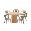 Ensemble de salle a manger moderne industriel chic Hathaway et Palmer 7 pieces en ivoire et naturel
