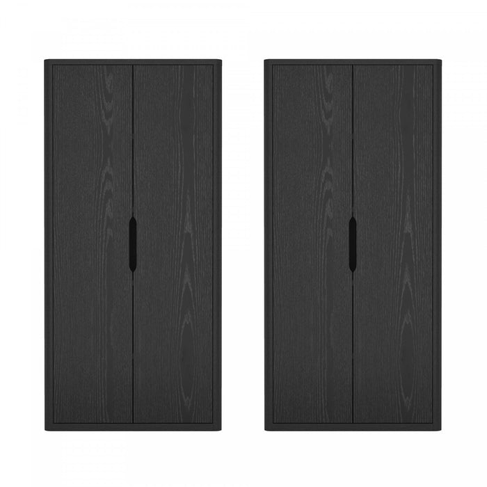 Armoire bibliotheque moderne Rivington 38\" en noir - Lot de 2