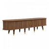 Rustic Meuble TV 69 po avec Porte Coulissante et Finition Noyer, Bois