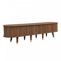 Rustic Meuble TV 69 po avec Porte Coulissante et Finition Noyer, Bois