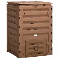 Outsunny Poubelle A Compost De 120 Gallons, Avec 80 Aerations, Marron