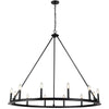 Lustre Colby de Dainolite avec fini noir mat et 12 ampoules