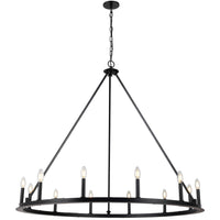 Lustre Colby de Dainolite avec fini noir mat et 12 ampoules