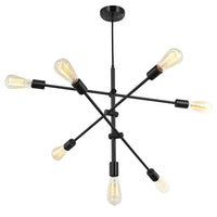 Luminaire suspendu réglable Alexa de Dainolite avec fini noir mat et 7 ampoules