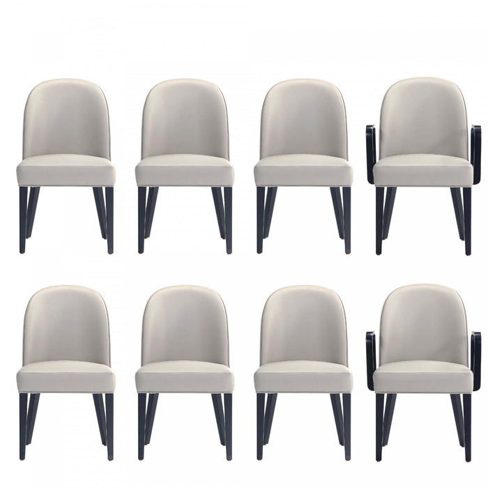 Ensemble de 8 chaises de salle a manger Hillman Modern en gris clair