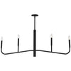 Lustre horizontal Eleanor de Dainolite avec fini noir mat et 4 ampoules