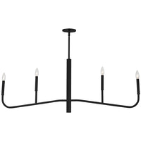 Lustre horizontal Eleanor de Dainolite avec fini noir mat et 4 ampoules