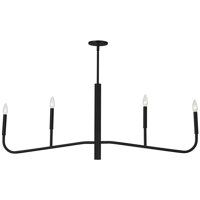 Lustre horizontal Eleanor de Dainolite avec fini noir mat et 4 ampoules
