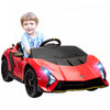 Qaba Voiture Electrique Pour Enfants 12 V, Alimentee Par Batterie, Lamborghini Autentica, Voiture Pour Enfants Sous Licence Avec Portes Papillon, Telecommande, Lumieres, Rouge