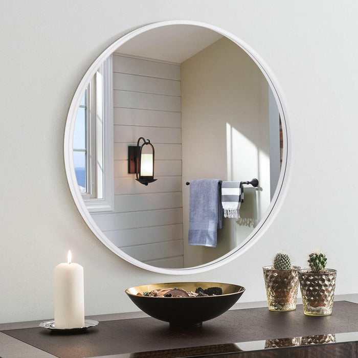 Miroir rond Arcus 24 po x 24 po fabriqué à la main - banc