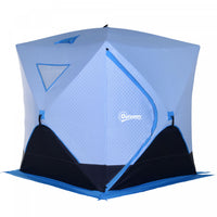 Abri De Peche Sur Glace Outsunny 2/3/4/5 Personnes Tente De Peche Sur Glace Isolee Pop-up Etanche Po