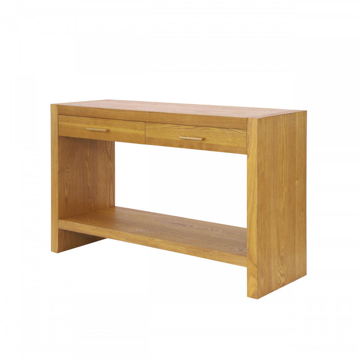Console de style maison de campagne Aubrey 120 cm avec rangement - brune