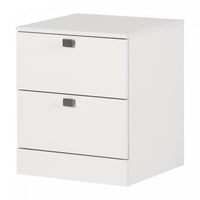Table de nuit Spark à 2 tiroirs - blanc solide