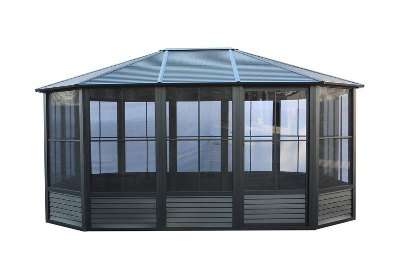 Florence Solarium 12 X 15 Toit Metal Noir