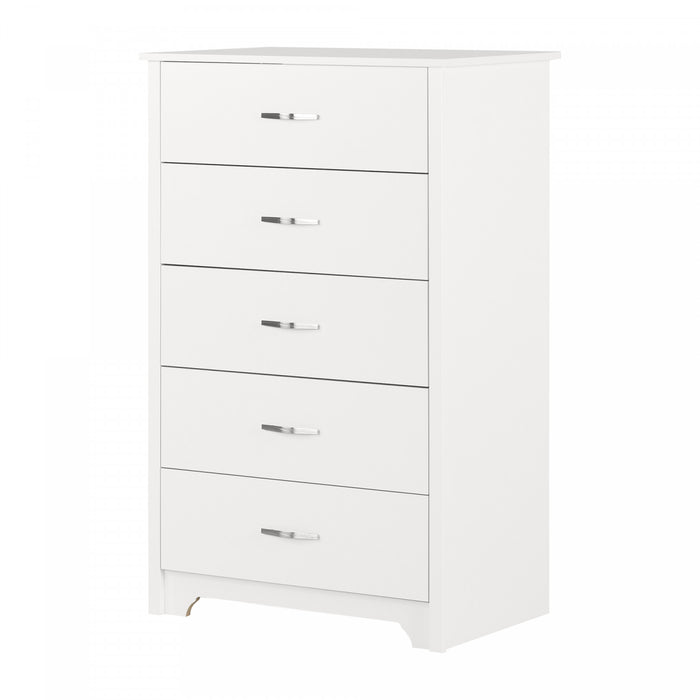Fusion Commode 5 Tiroirs - Blanc Solide