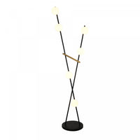  Lampadaire Sur Pied Cortina A 6 lampes, Noir, Laiton Brosse