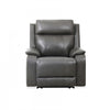 Fauteuil inclinable electrique a mouvement coulissant Marlow de 37 po en cuir assorti avec USB/USB-C - Charbon