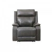  Fauteuil inclinable electrique a mouvement coulissant Marlow de 37 po en cuir assorti avec USB/USB-C - Charbon